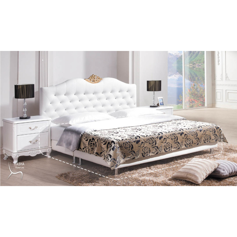 B156-06 白色6尺皮革床底 (600-W)