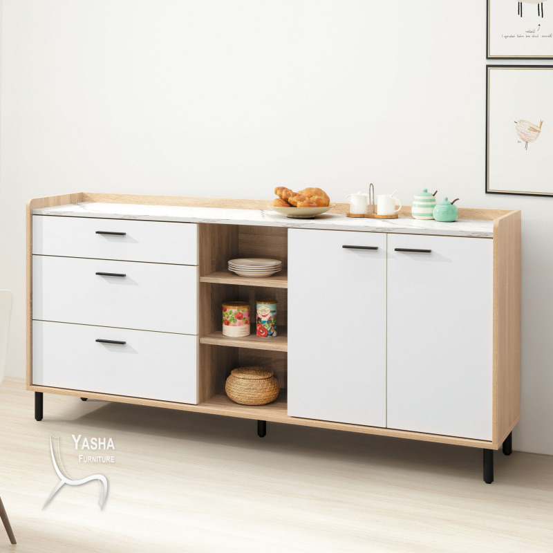 B434-03 哈維6尺仿石紋收納櫃 (H223)