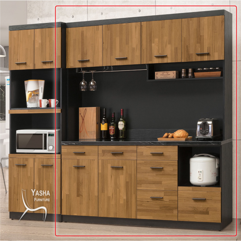 B460-02 科隆5.3尺石面餐櫃(D154+D157+黑石)