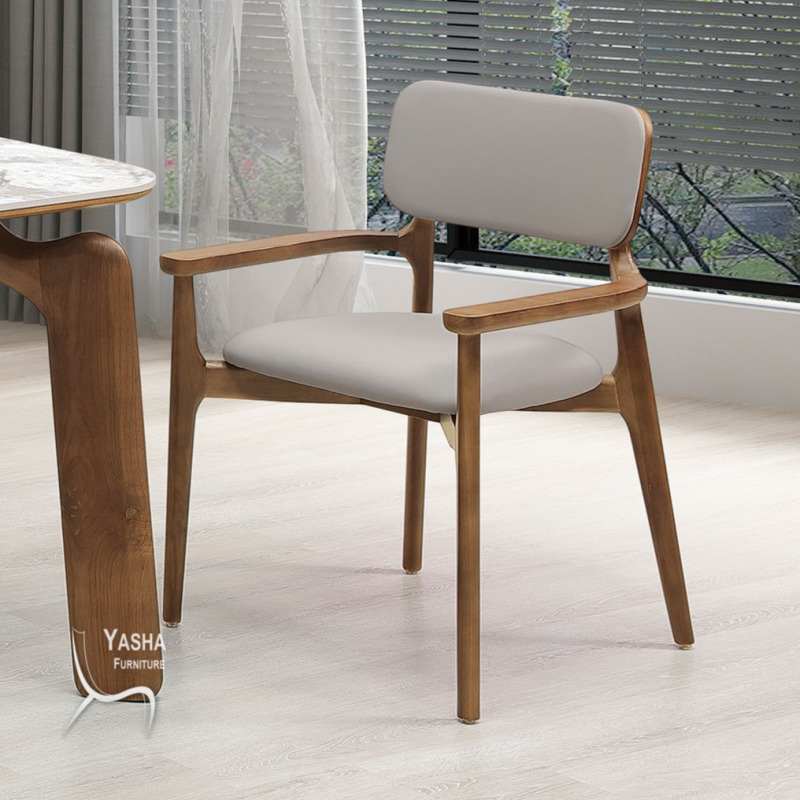 B525-02 莉迪亞胡桃雙扶手實木餐椅 (L10)(胡桃)