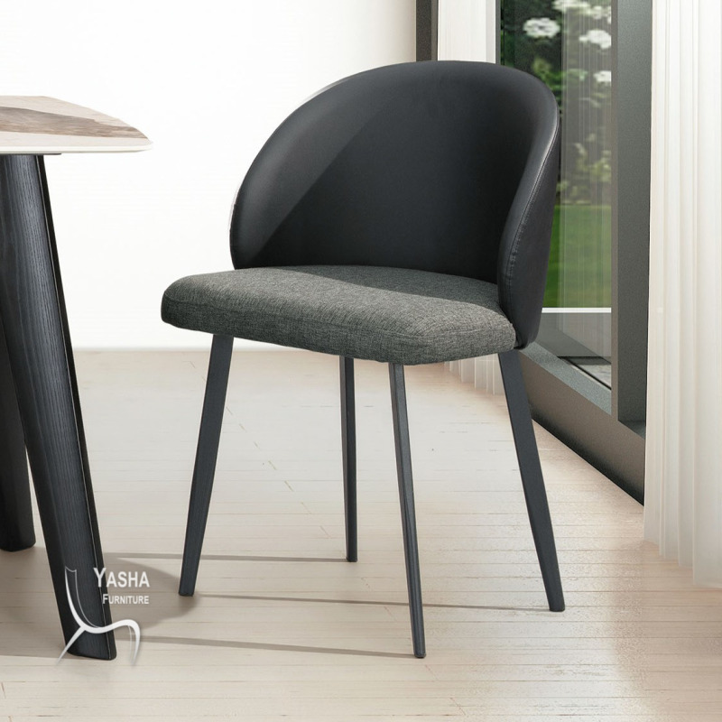 B496-05 梅維斯餐椅 (BT103)(黑皮)