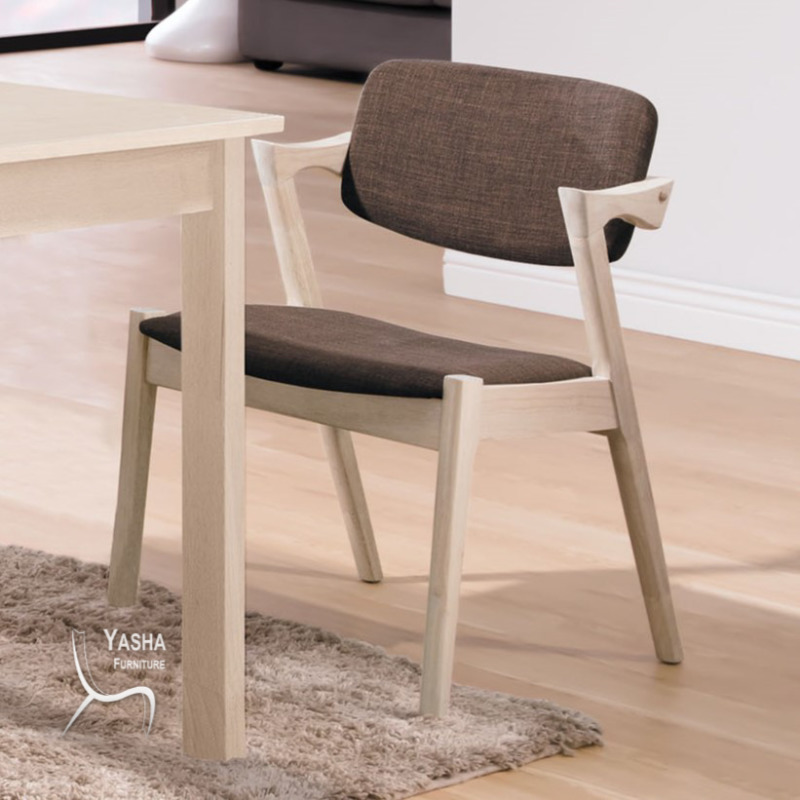 B515-03 伯尼洗白咖啡布餐椅(RT355 布)