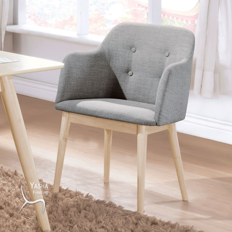 B516-03 羅比洗白灰布餐椅(RT434 布)