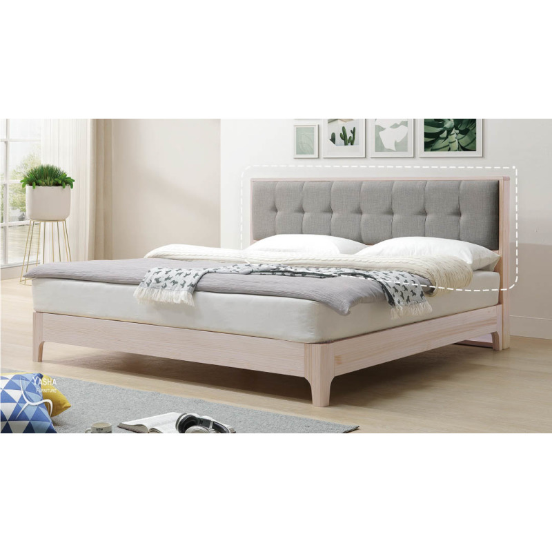 B150-09 哥本哈根洗白5尺布面床頭片(D815)