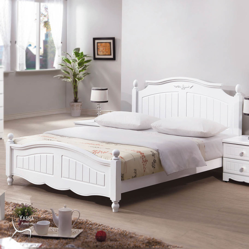 B165-02 瑪莎白色5尺床台