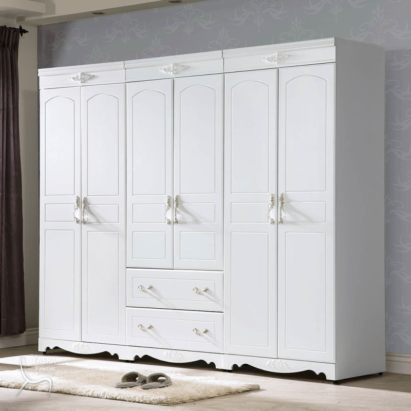 B158-01 溫妮莎歐風8尺衣櫥(S209×2+S208)  
寬240×深58×高200cm