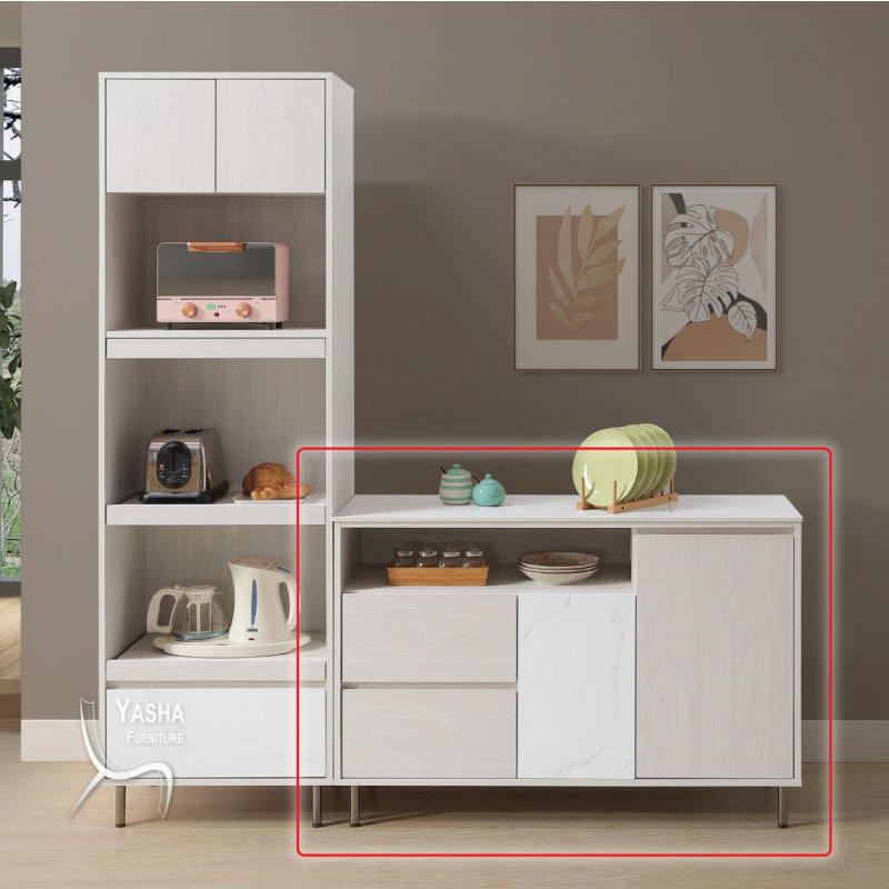 B444-01 泰倫4尺收納櫃下座 (L114+J211岩板)