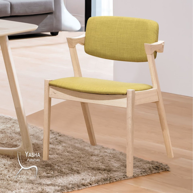 B515-05 伯尼洗白綠布餐椅(RT355 綠布)