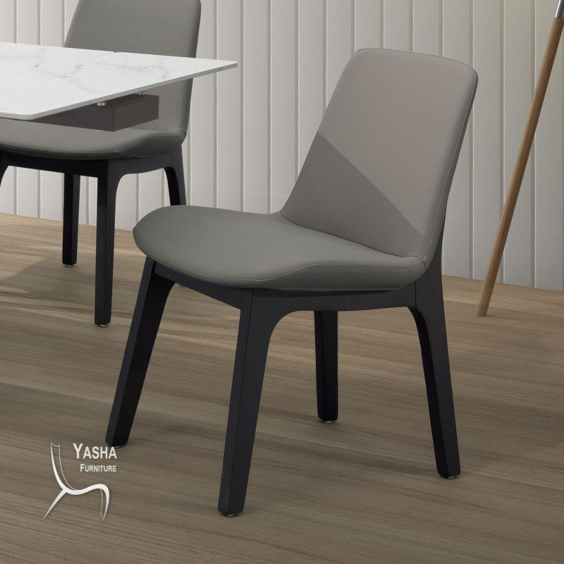B497-03 亞杰實木餐椅 (Y375-1)(930-17灰皮)