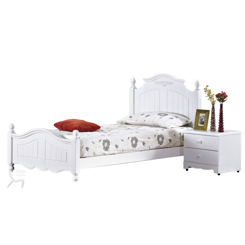 B165-04 瑪莎白色3.5尺床台