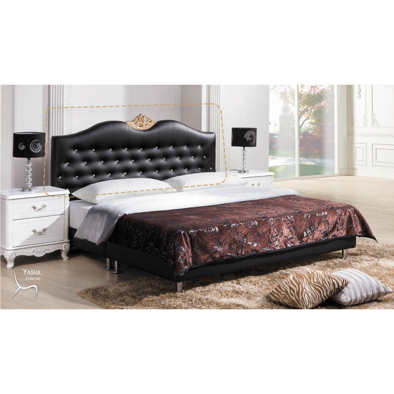 B155-05 溫妮莎5尺黑色皮床頭片 (K803)