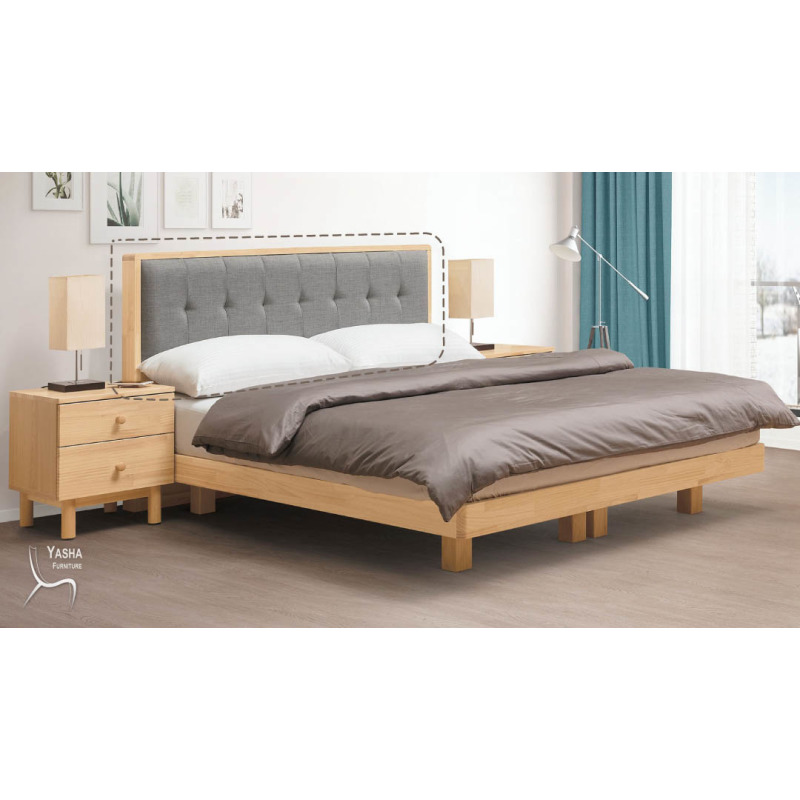 B146-01 哥本哈根實木5尺布面床頭片(D801)