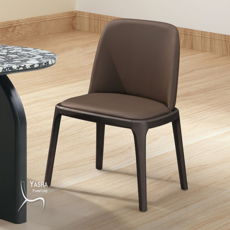 B493-04 拉斐爾實木餐椅(Y358-1)(咖啡皮)