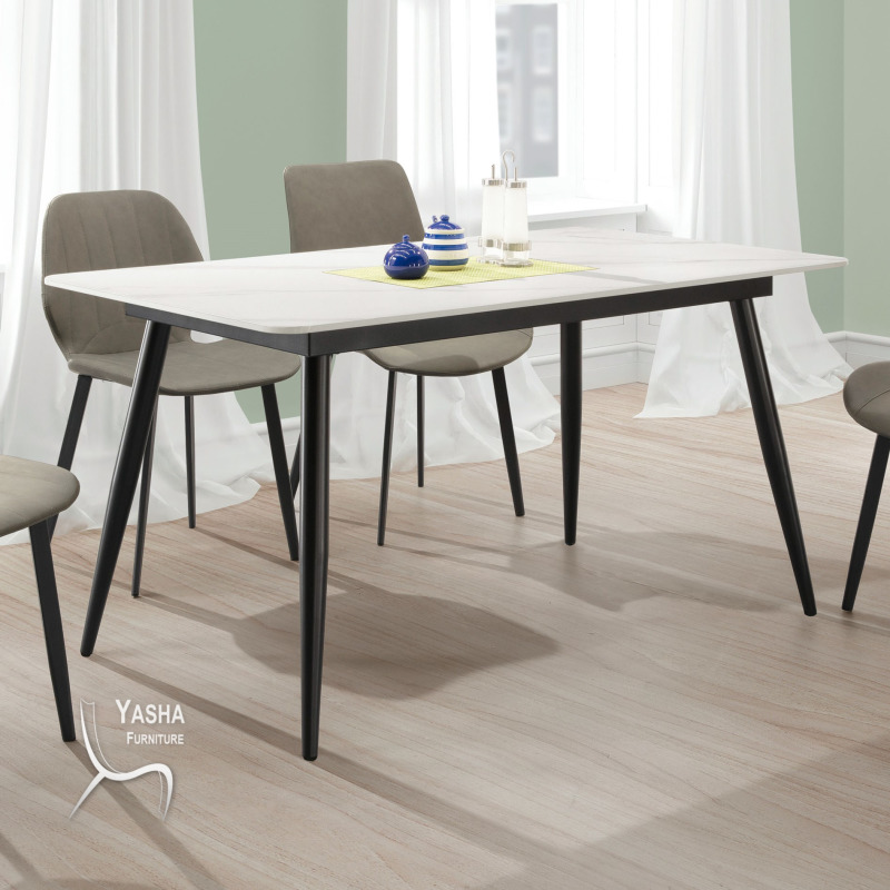 B508-01 特爾4.6尺岩板餐桌 (T801-02 雪山石)