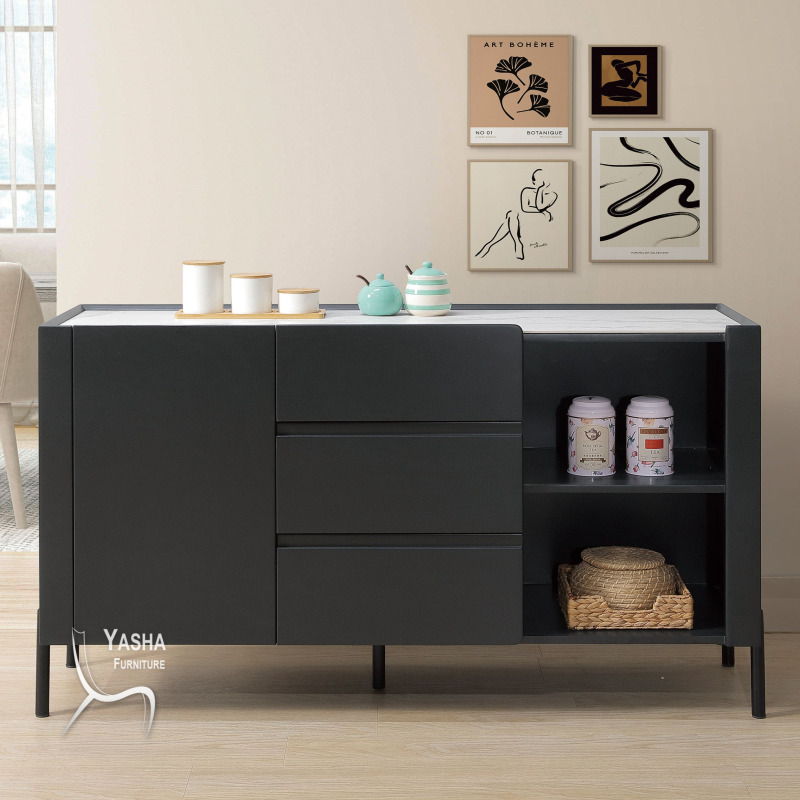 B430-03 達威爾4.3尺岩板收納櫃 (DF806)(黑)