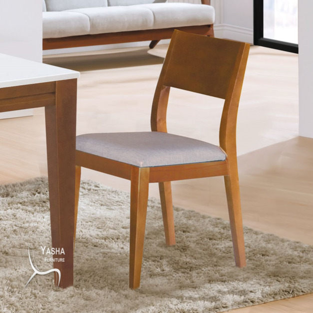 B532-04 喬伊柚木色餐椅(HC05柚)(灰亞麻紋皮)