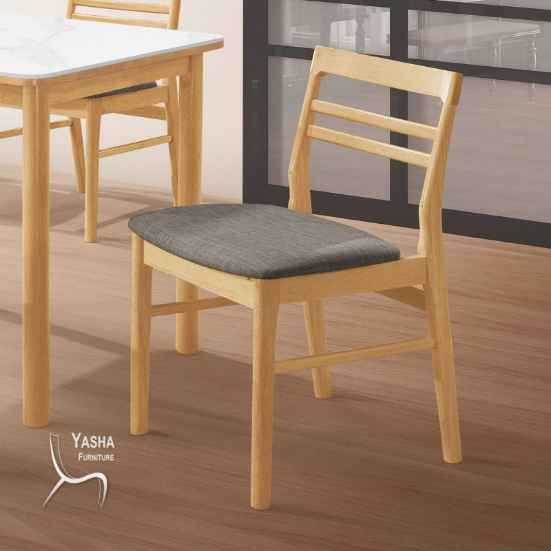 B523-02 柏德原木灰布餐椅 (RT620)