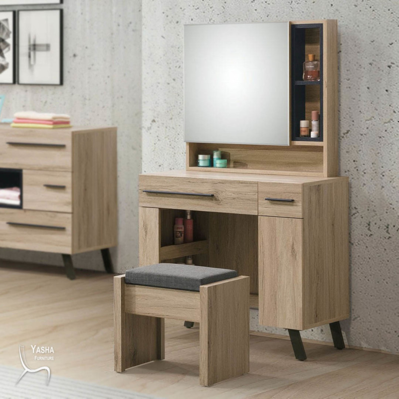 B116-08 慕尼黑2.7尺鏡台(含椅)(HY739+HY740)