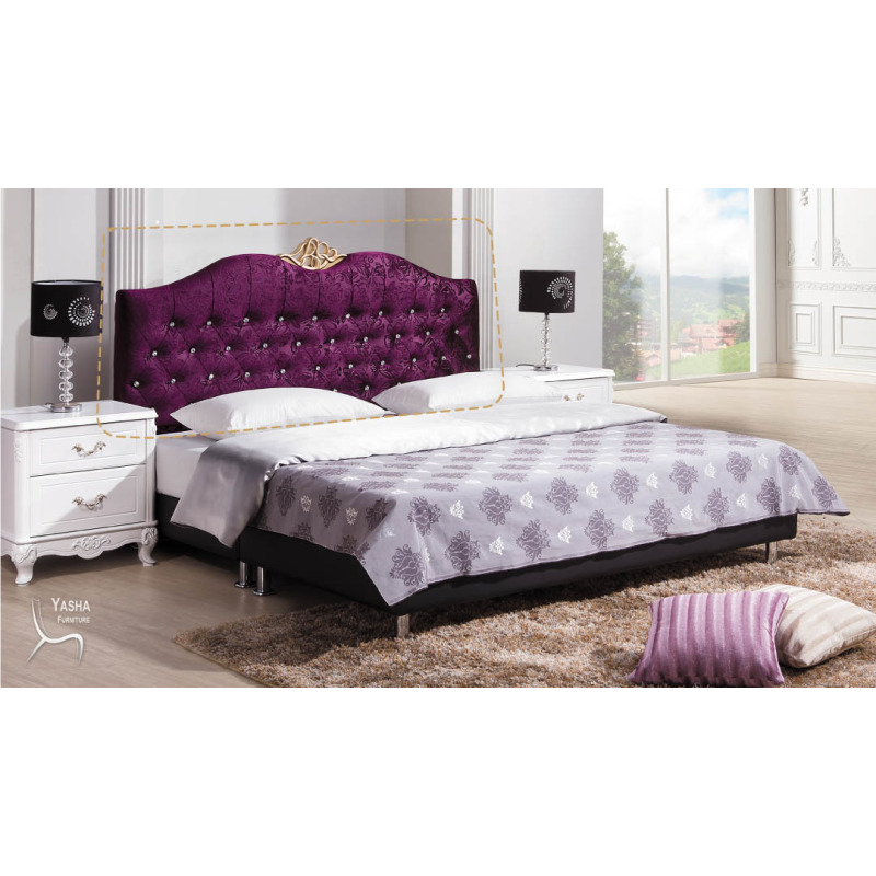 B156-01 溫妮莎5尺紫色絨布床頭片 (K801)