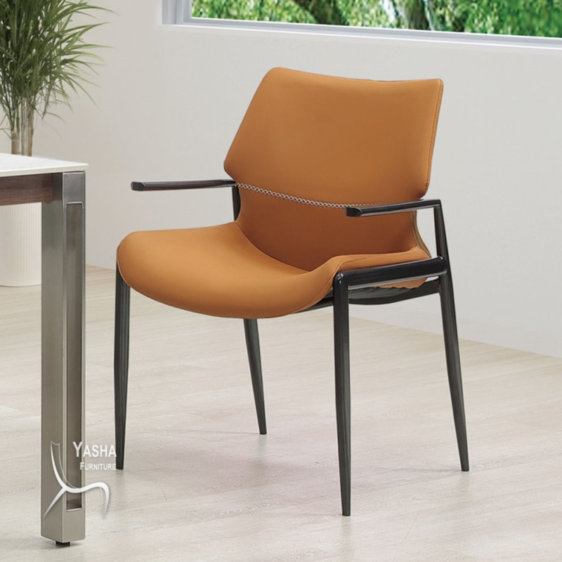 B474-04 斯坦利扶手餐椅 (158)(橘)