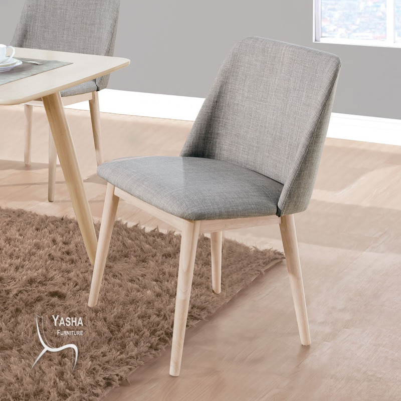 B516-02 帕特洗白灰色布餐椅(RT324 布)