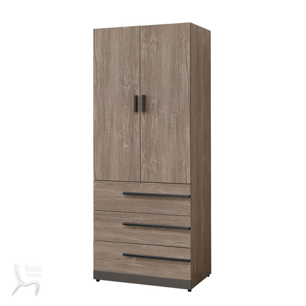 B139-03 布拉格2.7尺三大抽衣櫥 (G211)