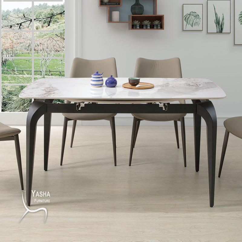 B486-01 克拉克4.7尺岩板伸縮圓餐桌 (618)