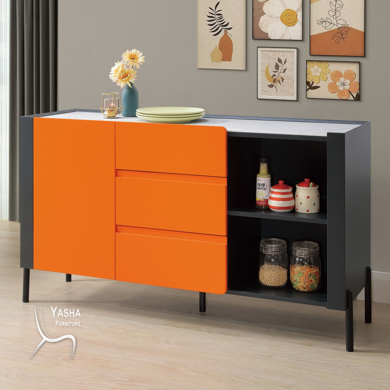 B429-06 洛麗泰4.3尺岩板收納櫃 (DF806)(橘)