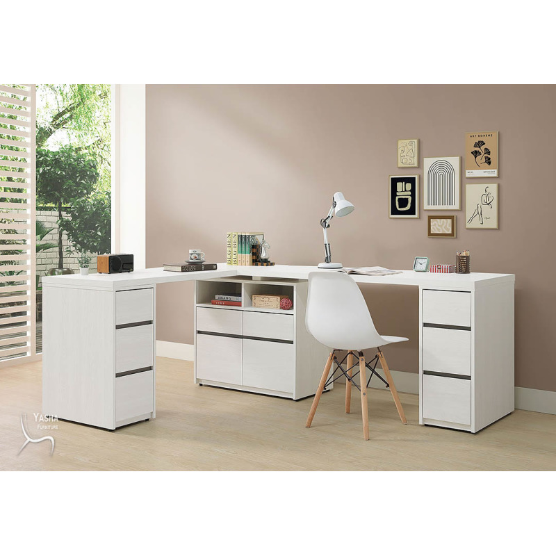 B567-01 弗洛拉7×5尺L型功能桌組 
(L761×2+L762×2+L763×2+L764)