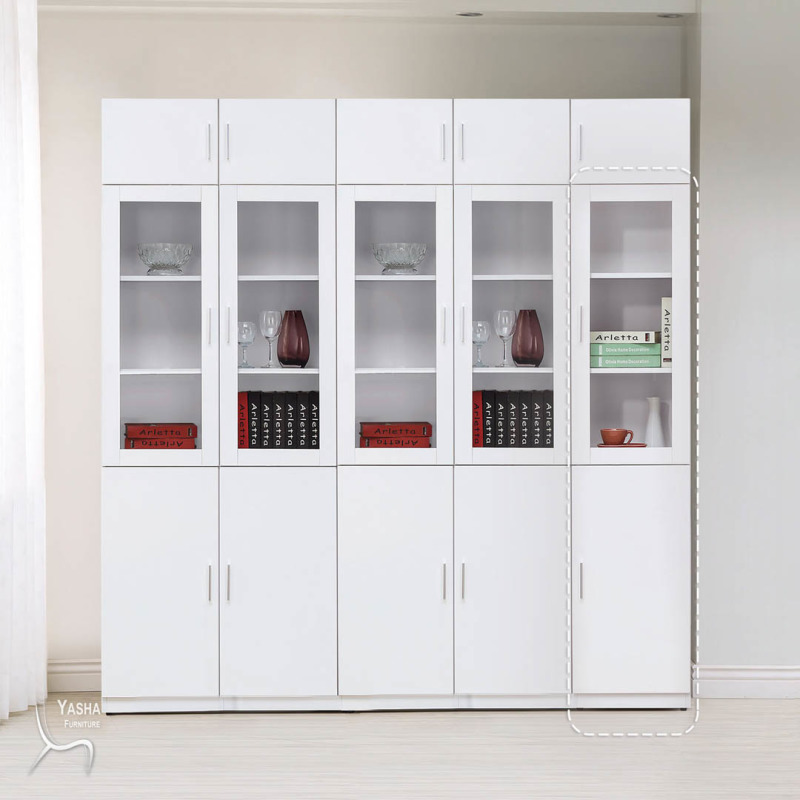 B568-04 艾美白色1.3尺二門書櫃(右開) (S782)