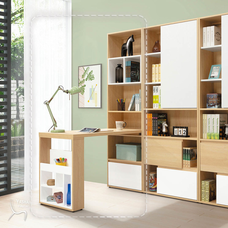 B570-02 佩芮2尺h型活動書櫥桌組
(H531+G257+G258)