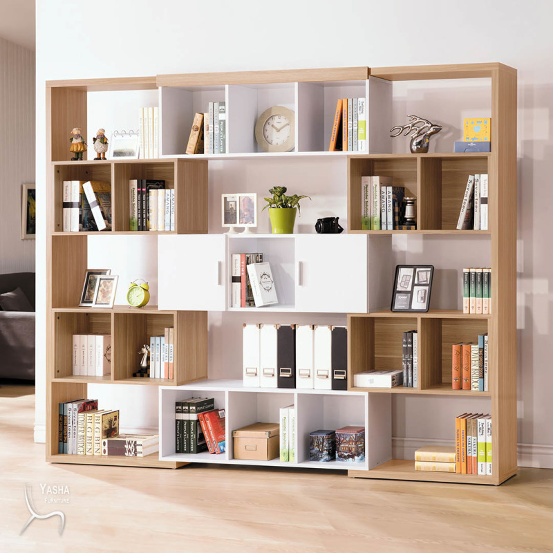 B576-01 羅莎8.6尺伸縮書櫃 (原木／白) (B572)