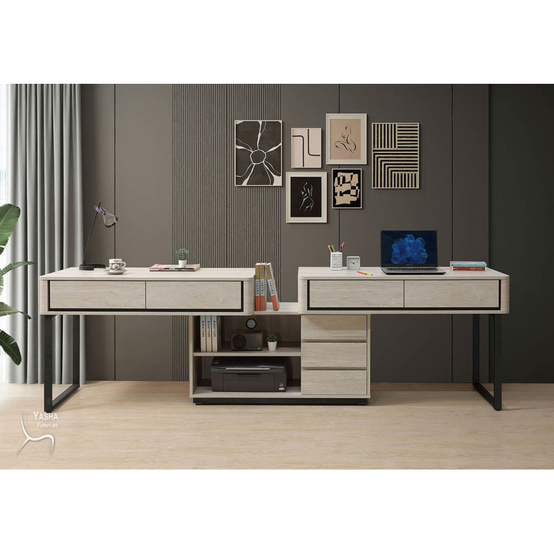 B573-05 威瑟斯8尺雙人書桌組
(HY874×2+HY874腳×2+HY875)