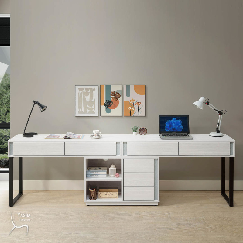 B563-02 沃克8尺雙人組合書桌組(HY820×2+HY821×2+HY822)