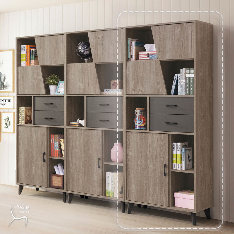 B574-02 奧蘭多2.7尺系統式書櫃 (F320)