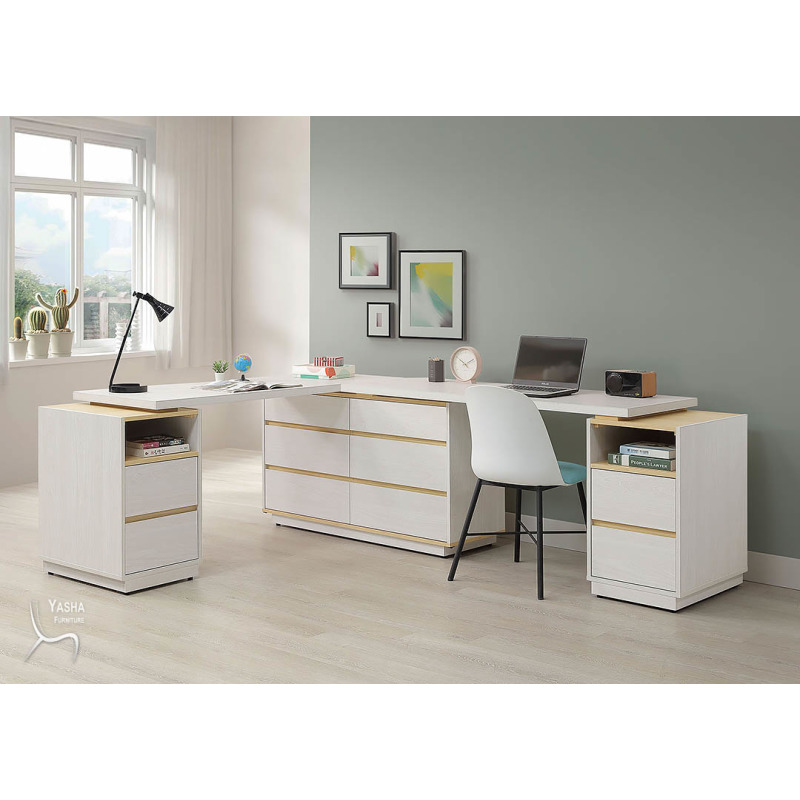 B557-01 泰勒7&times;5尺L型功能桌組(M104+M106+M122&times;2+M124&times;2+M125&times;2)