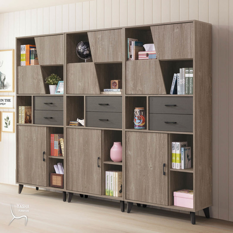 B574-01 奧蘭多8尺系統式書櫃組 (F320×3)