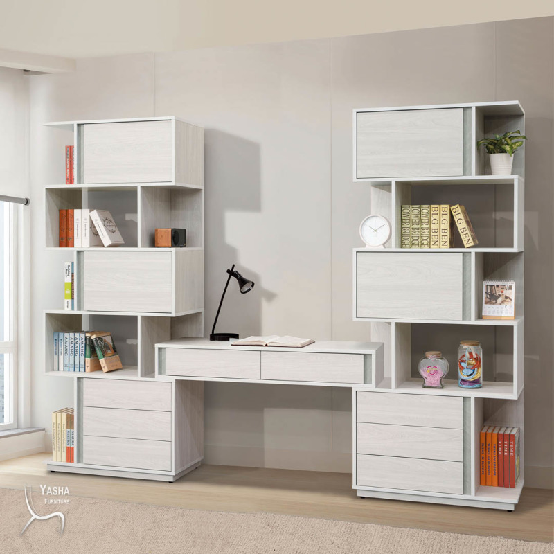 B564-01 沃克8尺伸縮書桌櫃組(HY812+HY813+HY820)