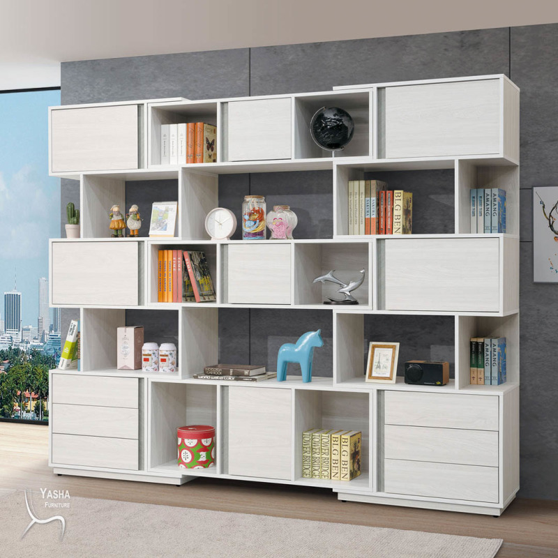 B563-01 沃克8尺伸縮書櫃(HY812+HY813+HY818&times;2+HY819)