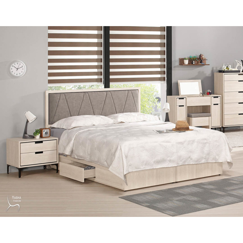 1125-1+1123-7  昆提斯6尺雙人床+昆提斯1.8尺床頭櫃