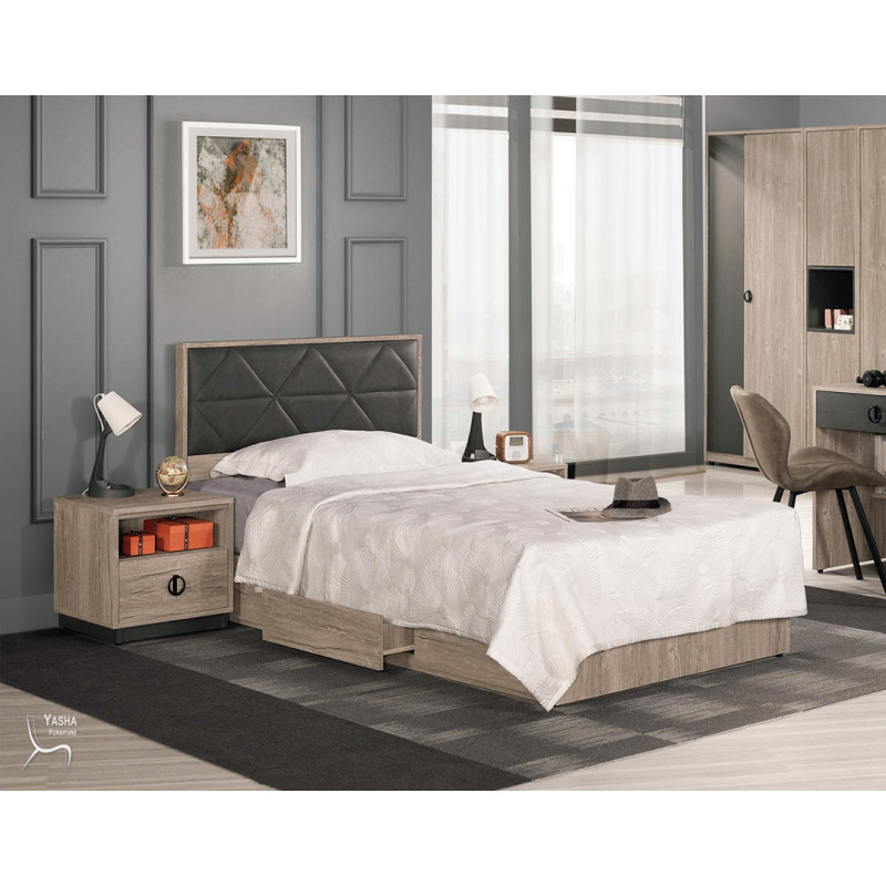 1235-1+1233-5  費納3.5尺單人床+費納1.5尺床頭櫃