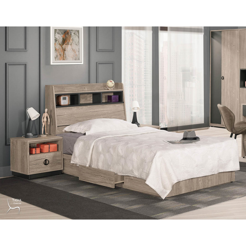 1239-1+1233-5 費納3.5尺被櫥式單人床+費納1.5尺床頭櫃