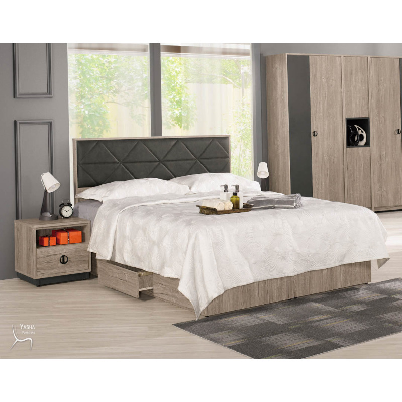 1233-1+1233-5  費納5尺雙人床+費納1.5尺床頭櫃