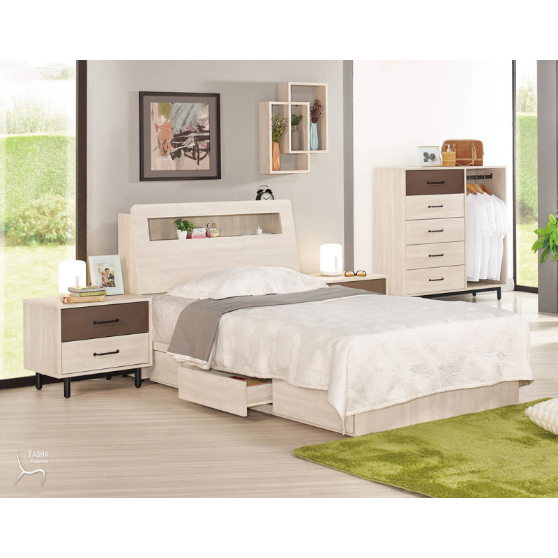 1137-1+1135-6  戴維斯3.5尺被櫥式單人床+戴維斯1.8尺床頭櫃