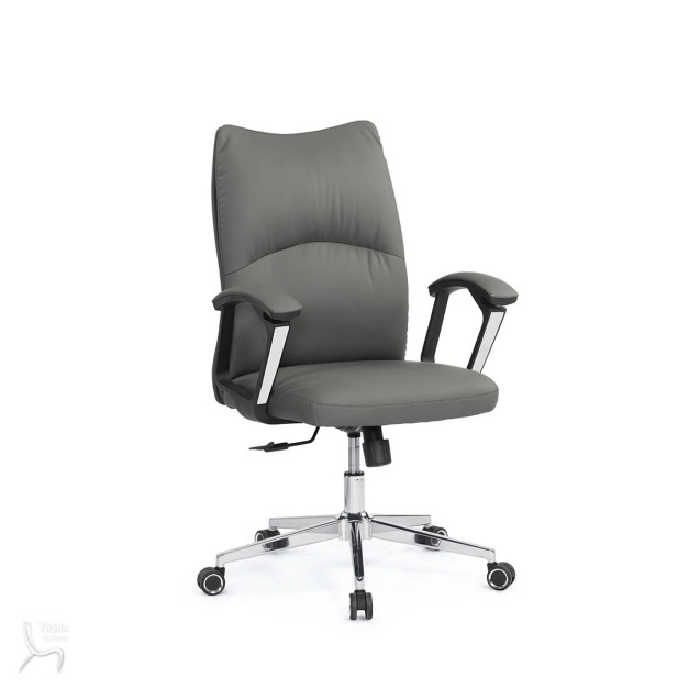 1655-2 夏洛蒂辦公椅(低背)(灰色)(皮)