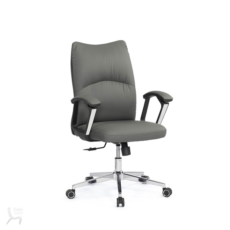 1655-2 夏洛蒂辦公椅(低背)(灰色)(皮)