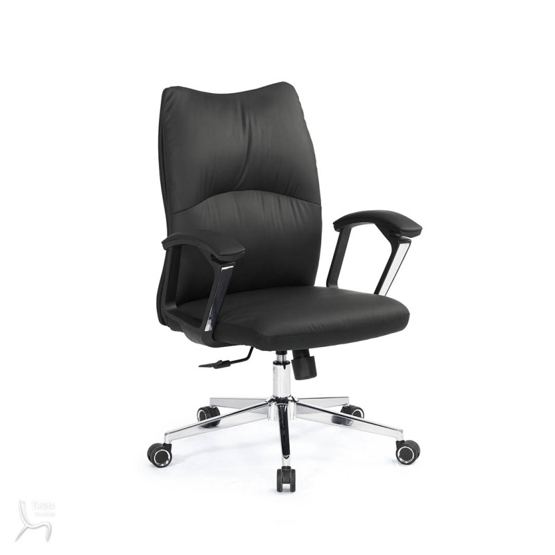 1656-2 夏洛蒂辦公椅(低背)(黑色)(皮)