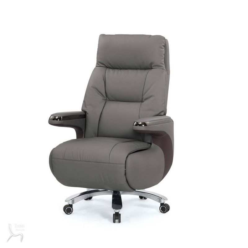 1635-2 艾爾莎牛皮辦公椅(深灰色)