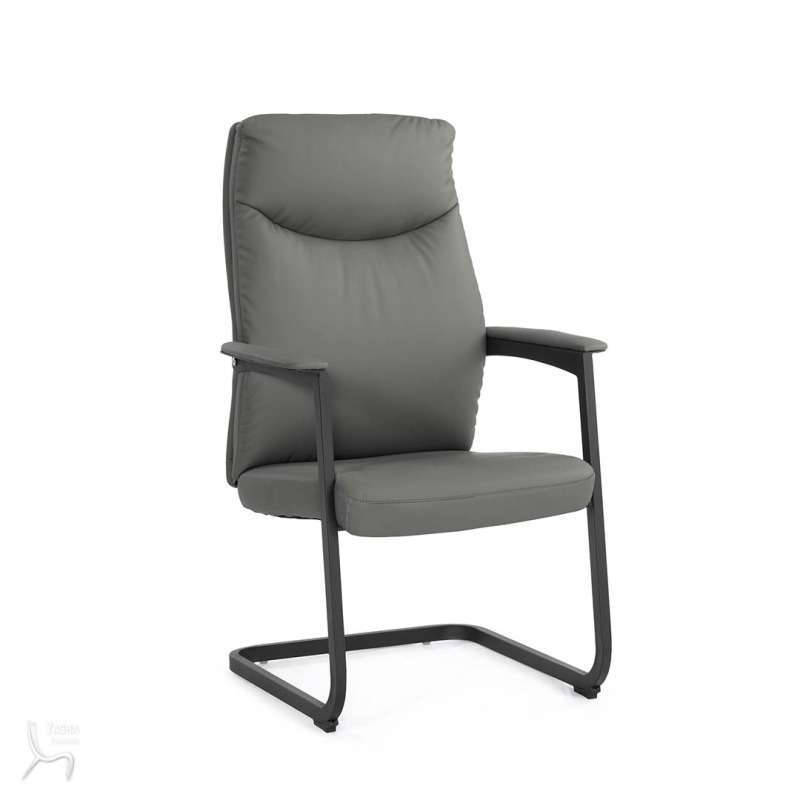 1660-3 貝思洽談椅(灰色)(皮)