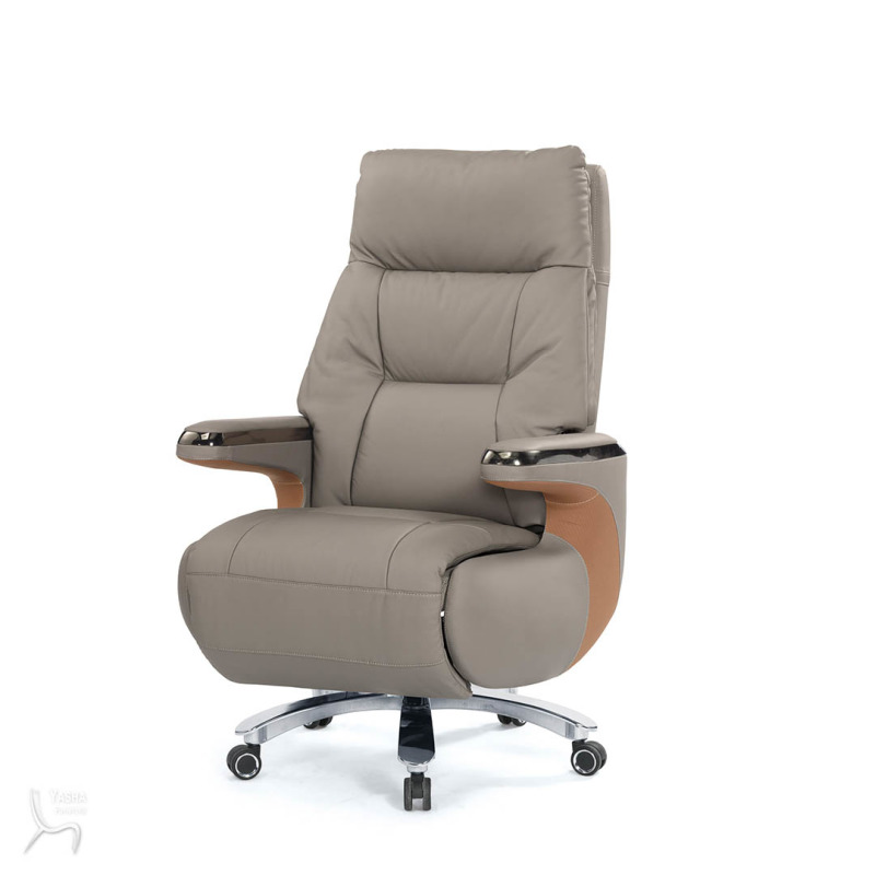 1635-1 艾爾莎牛皮辦公椅(米白色)